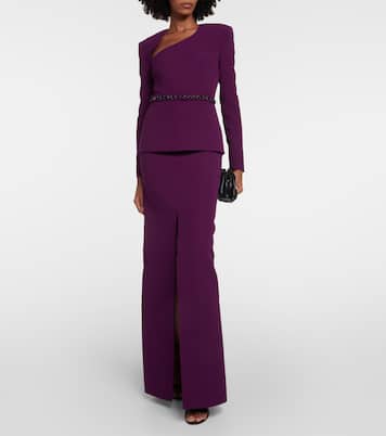 Robe longue asymétrique en crêpe | Safiyaa