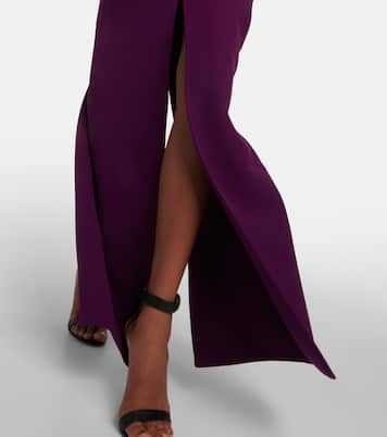 Robe longue asymétrique en crêpe | Safiyaa