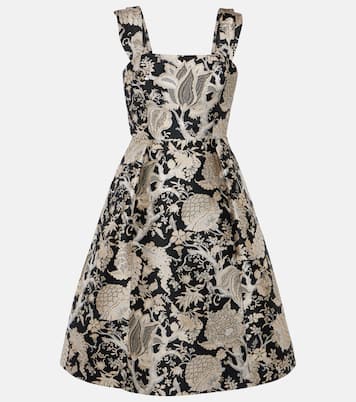 Vestido midi en jacquard floral | Carolina Herrera