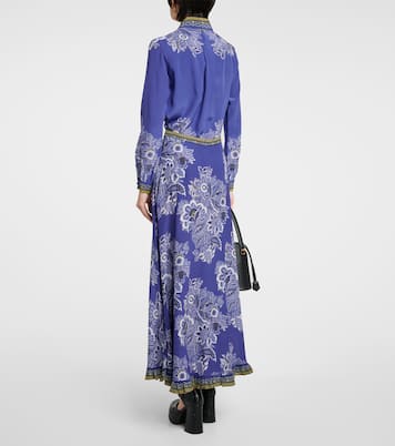 Gonna lunga in seta con stampa | Etro