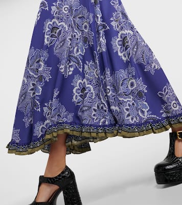 Gonna lunga in seta con stampa | Etro
