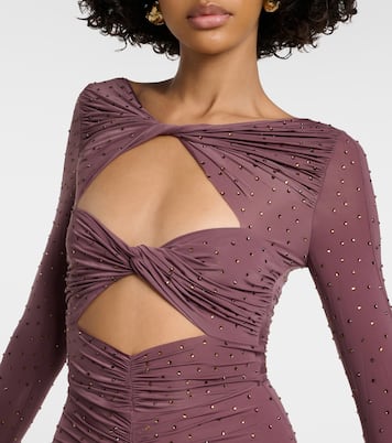 Embellished cutout ruched minidress | Alex Perry