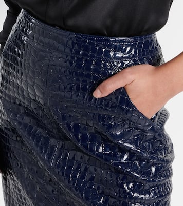 Jupe midi en cuir embossé | Tom Ford