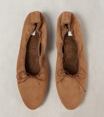 Ballerine Awar in suede con shearling | The Row
