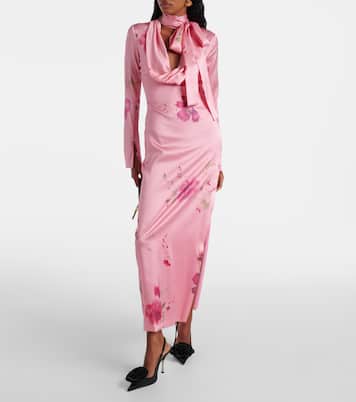 Bedrucktes Maxikleid aus Satin | Blumarine