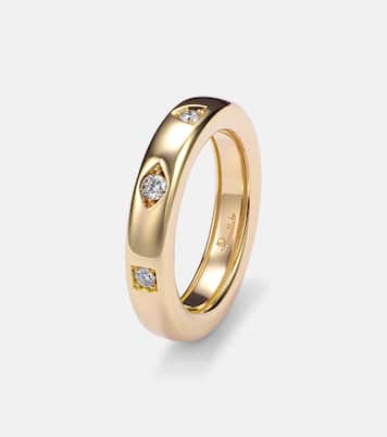 Iconica Extra Slim 18kt rose gold ring with diamonds | Pomellato