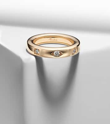 Iconica Extra Slim 18kt rose gold ring with diamonds | Pomellato