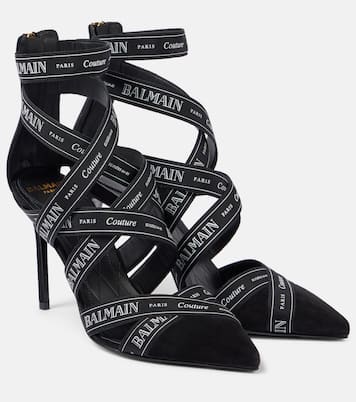 Sandales 95 en daim à logo | Balmain