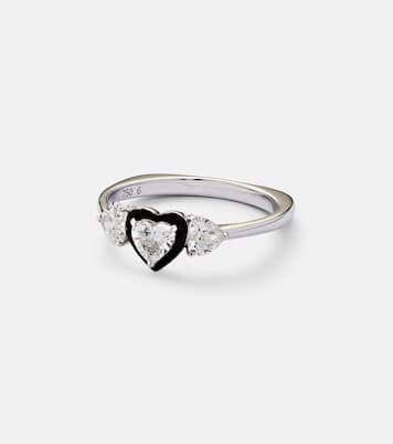 Anello per mignolo in oro bianco 18kt con diamanti | Kamyen
