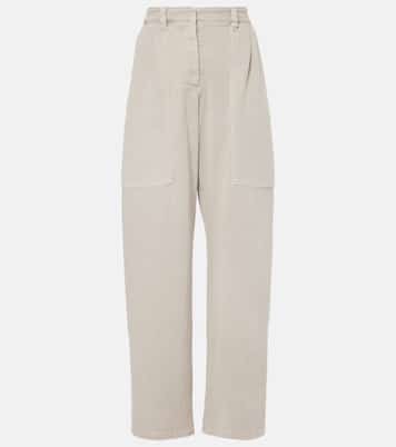 Jeans a gamba larga e vita media | Brunello Cucinelli