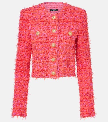 Giacca cropped in tweed con paillettes | Balmain