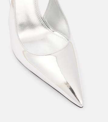 Lidia 105 mirrored leather slingback pumps | Paris Texas