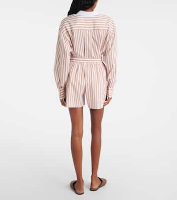 Bermudas de algodón y seda a rayas | Brunello Cucinelli
