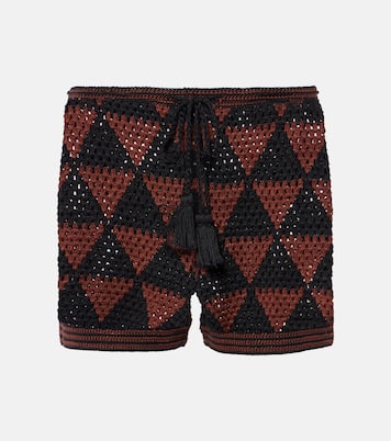 Shorts Malia de croché de algodón de tiro alto | Anna Kosturova