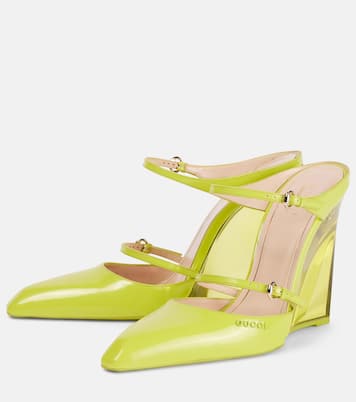 Mules in pelle con zeppa | Gucci