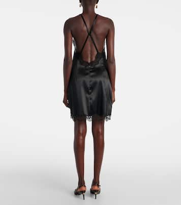 Slipdress aus Satin mit Spitze | Dolce&Gabbana