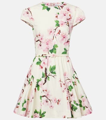 Robe en coton mélangé à fleurs | Oscar de la Renta