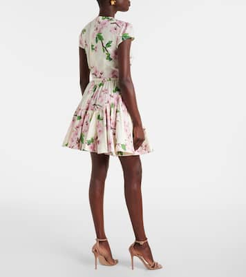 Robe en coton mélangé à fleurs | Oscar de la Renta