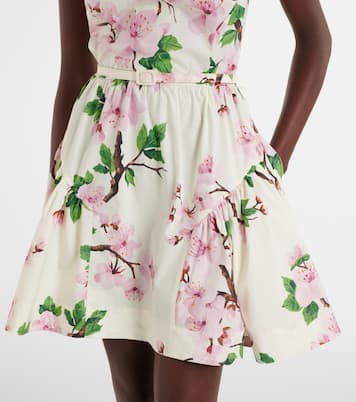 Robe en coton mélangé à fleurs | Oscar de la Renta
