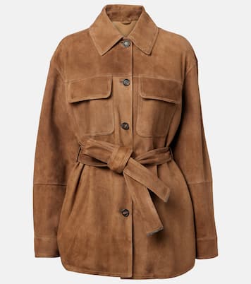 Belted suede field jacket | Brunello Cucinelli