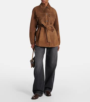 Belted suede field jacket | Brunello Cucinelli