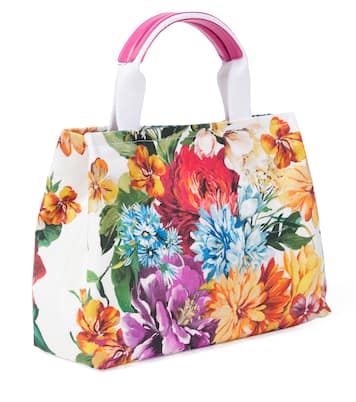 Borsa DG in canvas con stampa floreale | Dolce&Gabbana Kids