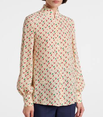 Blouse Cady Couture imprimée en soie | Valentino