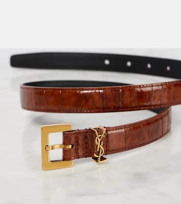 Cassandre croc-effect leather belt | Saint Laurent