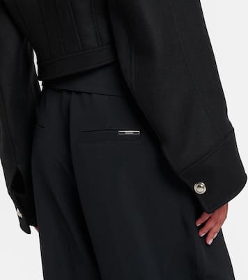 Fur-trimmed wool-blend jacket | Blumarine