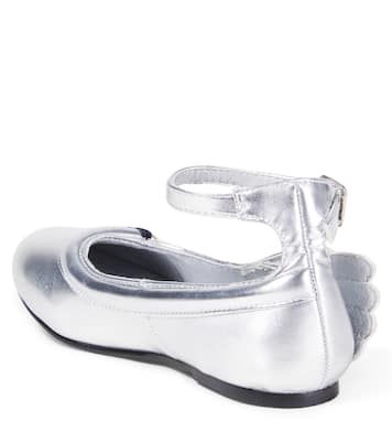 Metallic faux leather ballet flats | Stella McCartney Kids