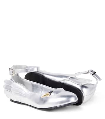 Metallic faux leather ballet flats | Stella McCartney Kids