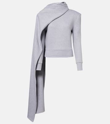 Scarf-detail cotton-blend sweatshirt | Magda Butrym