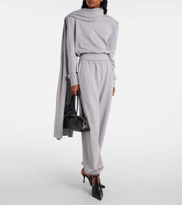 Scarf-detail cotton-blend sweatshirt | Magda Butrym