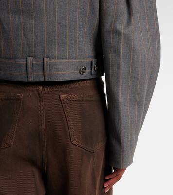 Pinstripe cropped jacket | Ganni