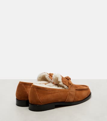 Loafers Astaire aus Veloursleder mit Shearling | Bottega Veneta