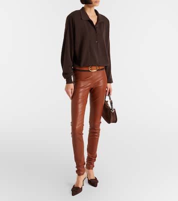 Carolyn leather slim pants | Stouls