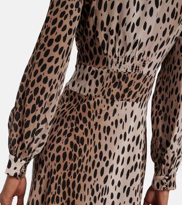 Robe longue Emory imprimée en soie | Rixo