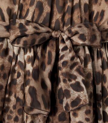Leopard-print silk chiffon dress | Dolce&Gabbana Kids