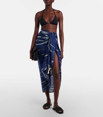 Tie-dye silk beach cover-up | Anna Kosturova