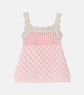 Baby Top aus Baumwolle mit Satin | Monnalisa