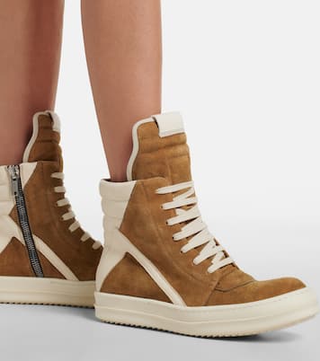 High-Top Sneakers Geobasket aus Veloursleder | Rick Owens
