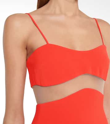 Cady and mesh midi dress | David Koma