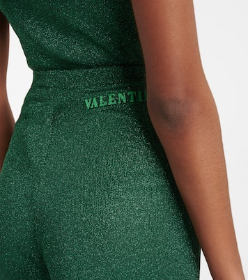 Shorts in lamé a vita alta | Valentino