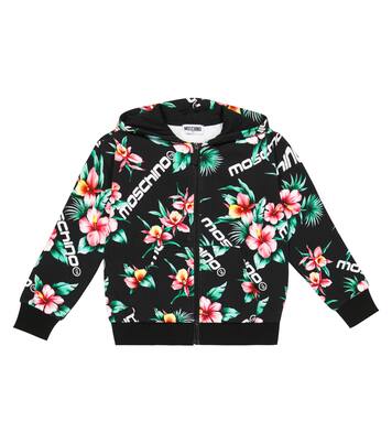 Felpa in cotone con zip e cappuccio | Moschino Kids