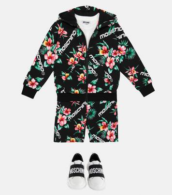 Felpa in cotone con zip e cappuccio | Moschino Kids
