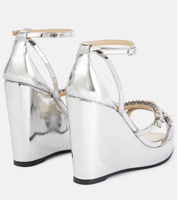 Bing Wedge 120 metallic sandals | Jimmy Choo