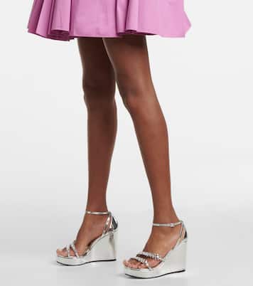 Bing Wedge 120 metallic sandals | Jimmy Choo