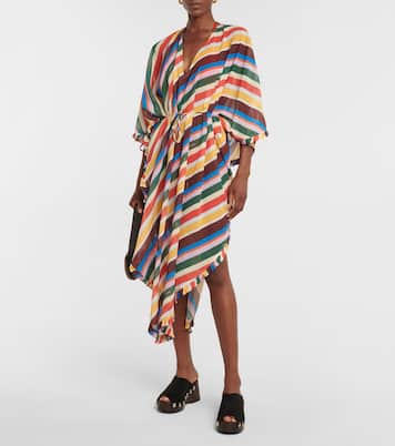 Striped chiffon maxi dress | Ganni