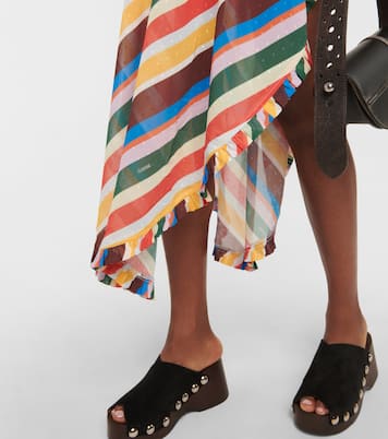 Striped chiffon maxi dress | Ganni
