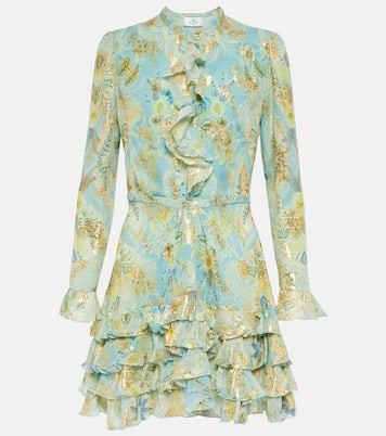 Ruffle-trimmed silk georgette minidress | Etro